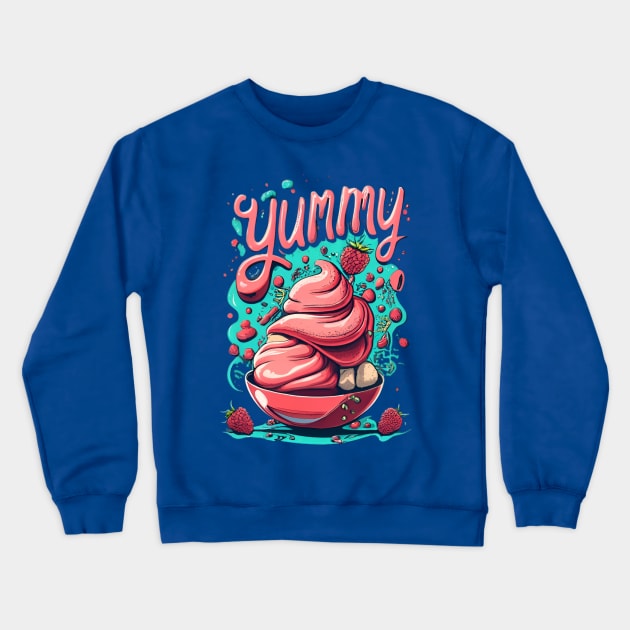 Raspberry sorbet in a bowl Crewneck Sweatshirt by Izhan's Fashion wear